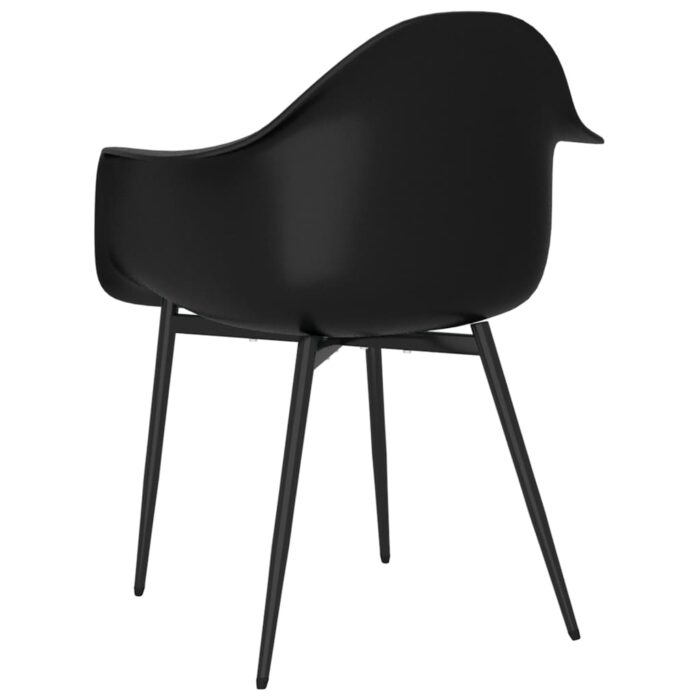 Chaises à manger lot de 4 noir PP – Image 4