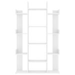 Bibliothèque Blanc 86x25,5x140 cm Bois d’ingénierie – Image 3