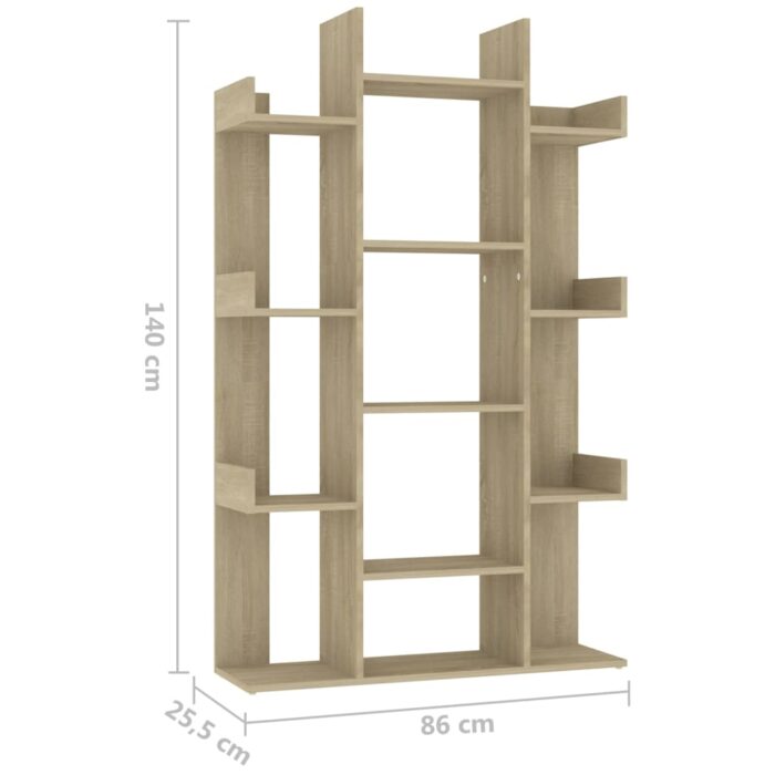 Bibliothèque Chêne Sonoma 86x25,5x140 cm Bois d’ingénierie – Image 5