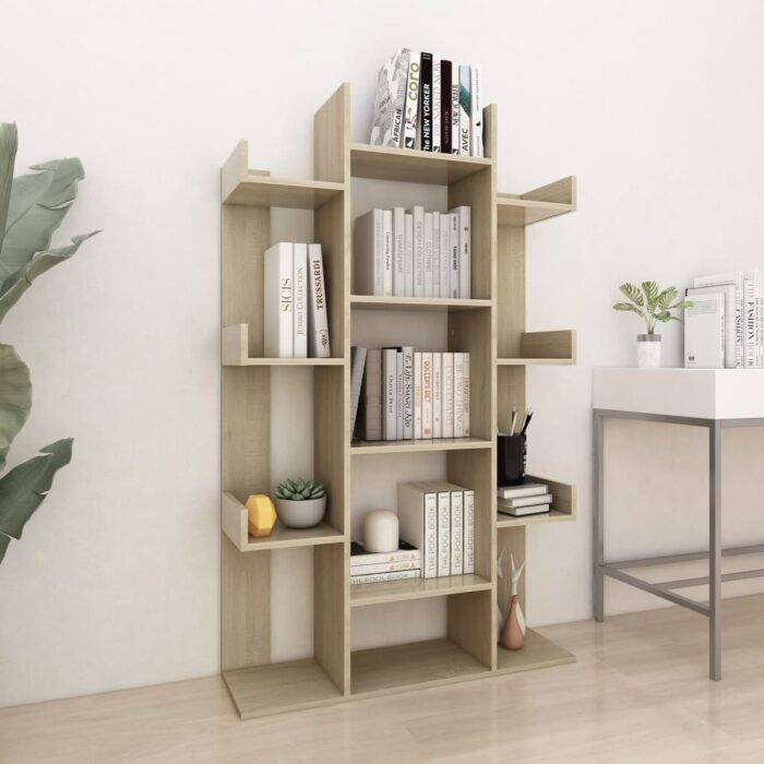 Bibliothèque Chêne Sonoma 86x25,5x140 cm Bois d’ingénierie – Image 1