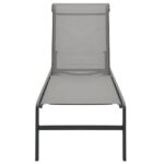 Chaises longues lot de 2 avec table Textilène et acier – Image 3