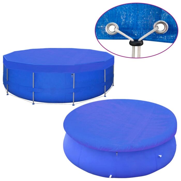 Couvertures de piscine 2 pcs PE Ronde 460 cm 90 g/m² – Image 2