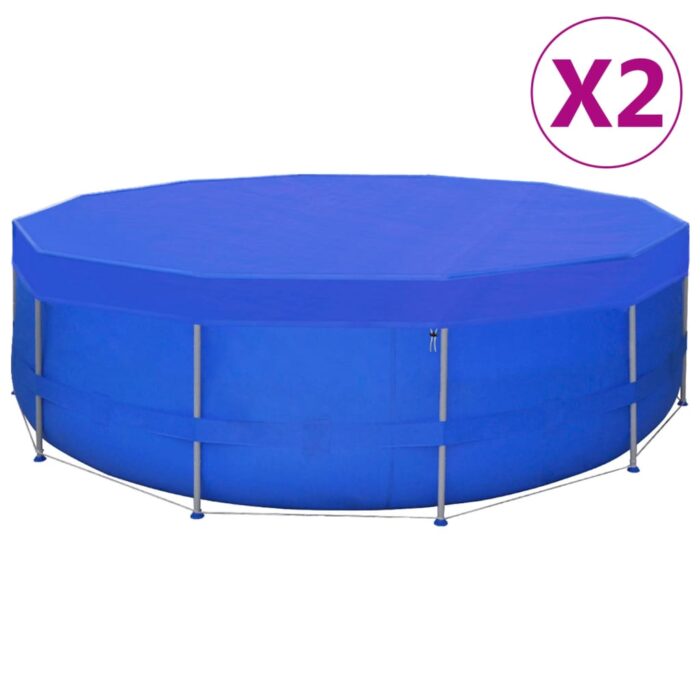 Couvertures de piscine 2 pcs PE Ronde 540 cm 90 g/m² – Image 1
