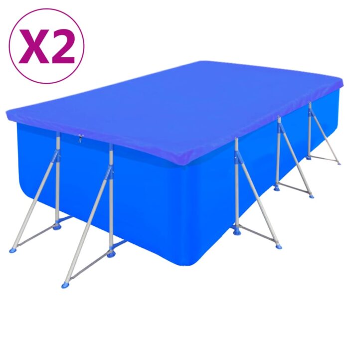 Couvertures de piscine 2 pcs PE Rectangulaire 90 g/m² 394x207cm – Image 1
