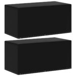 Housses de meubles de jardin 2 pcs 6 œillets 160x80x75 cm