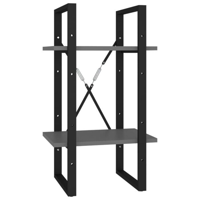 Bibliothèque à 5 niveaux Gris 40x30x175 cm Bois ingénierie – Image 2