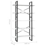 Bibliothèque à 5 niveaux Blanc 100x30x175 cm Bois de pin – Image 3