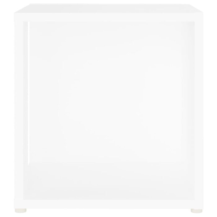 Table d'appoint Blanc 33x33x34,5 cm Aggloméré – Image 3