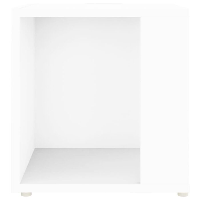 Table d'appoint Blanc 33x33x34,5 cm Aggloméré – Image 4
