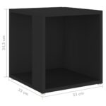 Table d'appoint Noir 33x33x34,5 cm Aggloméré – Image 5