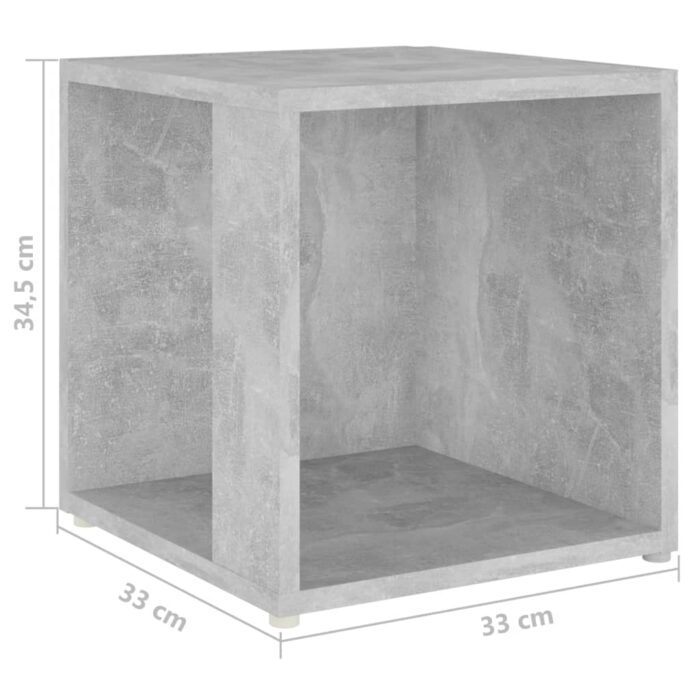 Table d'appoint Gris béton 33x33x34,5 cm Bois d'ingénierie – Image 5