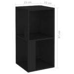 Armoire d'angle Noir 33x33x67 cm Aggloméré – Image 5
