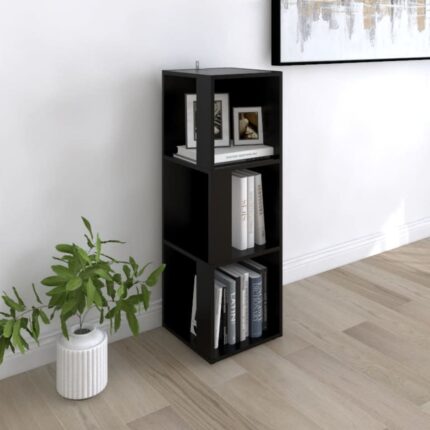 Armoire d'angle Noir 33x33x100 cm Bois d'ingénierie