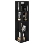 Armoire d'angle Noir 33x33x132 cm Bois d’ingénierie – Image 2