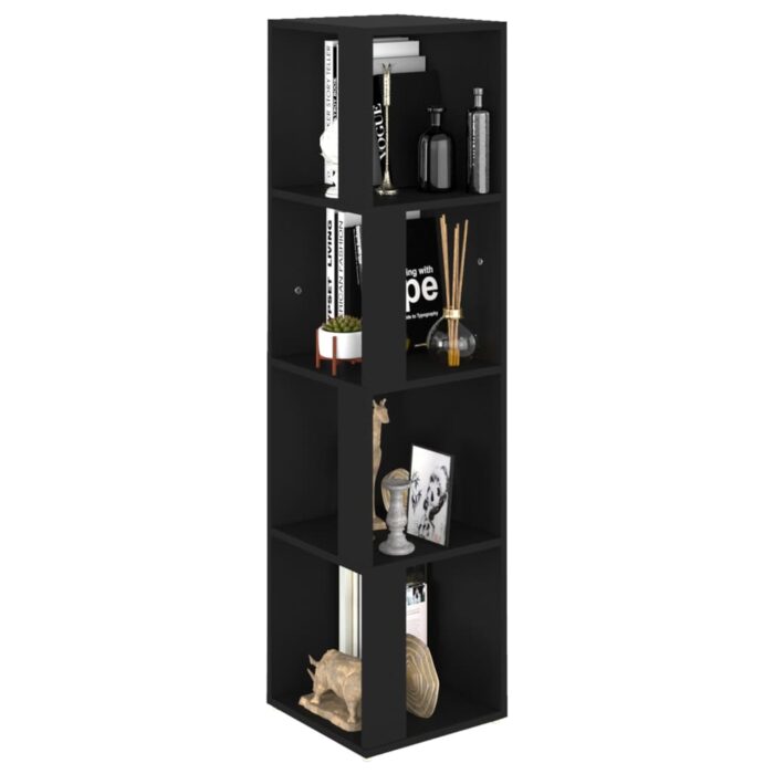 Armoire d'angle Noir 33x33x132 cm Bois d’ingénierie – Image 2