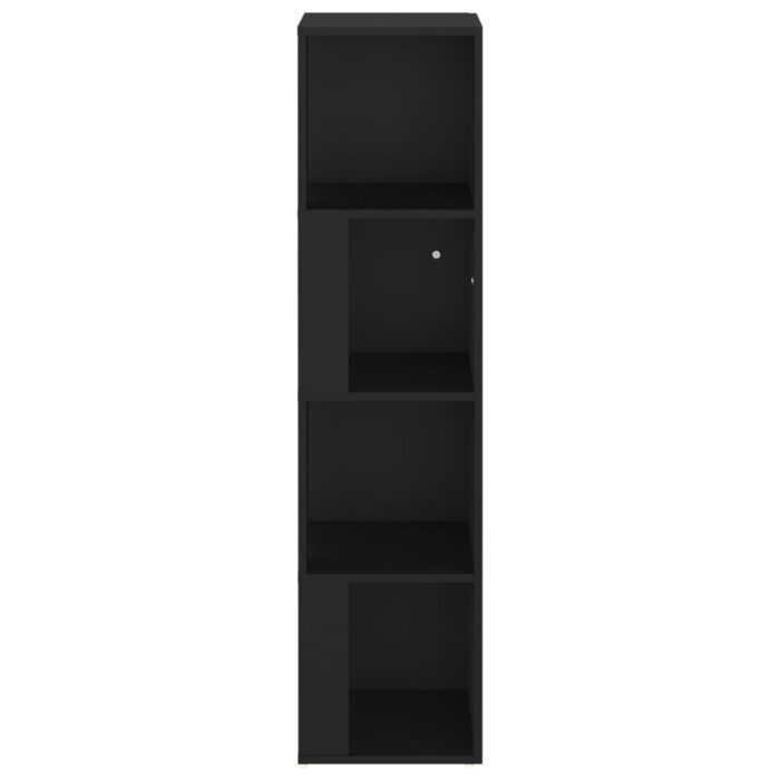 Armoire d'angle Noir 33x33x132 cm Bois d’ingénierie – Image 3