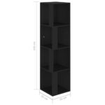 Armoire d'angle Noir 33x33x132 cm Bois d’ingénierie – Image 5
