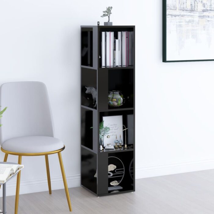 VXL8720286649923_m_en_hd_1.jpg Armoire d'angle Noir 33x33x132 cm Bois d’ingénierie – Image 1