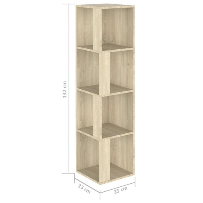 Armoire d'angle Chêne sonoma 33x33x132 cm Bois d’ingénierie – Image 5