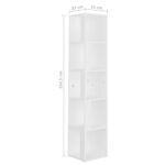 Armoire d'angle Blanc 33x33x164,5 cm Bois d'ingénierie – Image 5