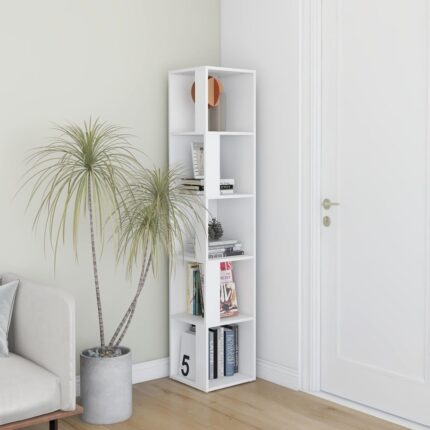 Armoire d'angle Blanc 33x33x164,5 cm Bois d'ingénierie