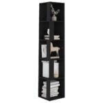 Armoire d'angle Noir 33x33x164,5 cm Bois d'ingénierie – Image 2