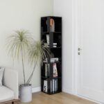 Armoire d'angle Noir 33x33x164,5 cm Bois d'ingénierie