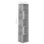 Armoire d'angle Gris béton 33x33x164,5 cm Bois d'ingénierie – Image 5