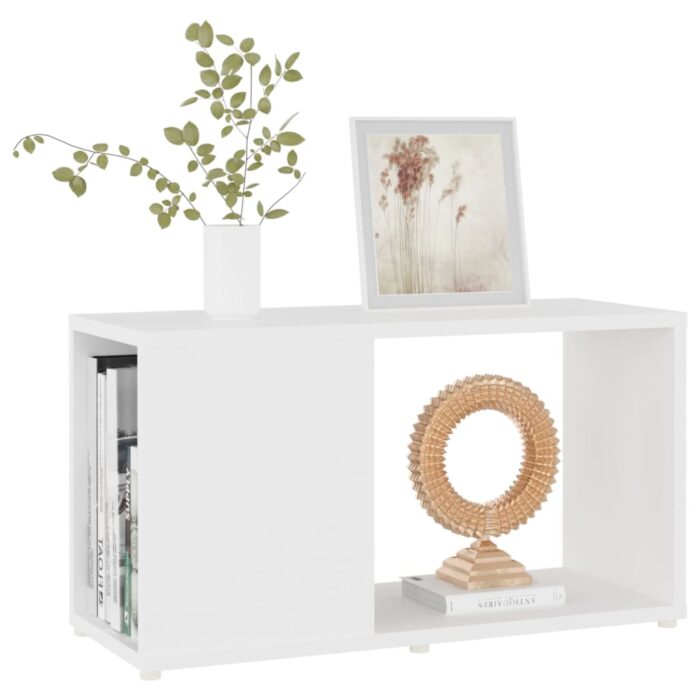 Meuble TV Blanc 60x24x32 cm Bois d'ingénierie – Image 2