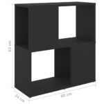 Bibliothèque Noir 60x24x63 cm Bois d'ingénierie – Image 5