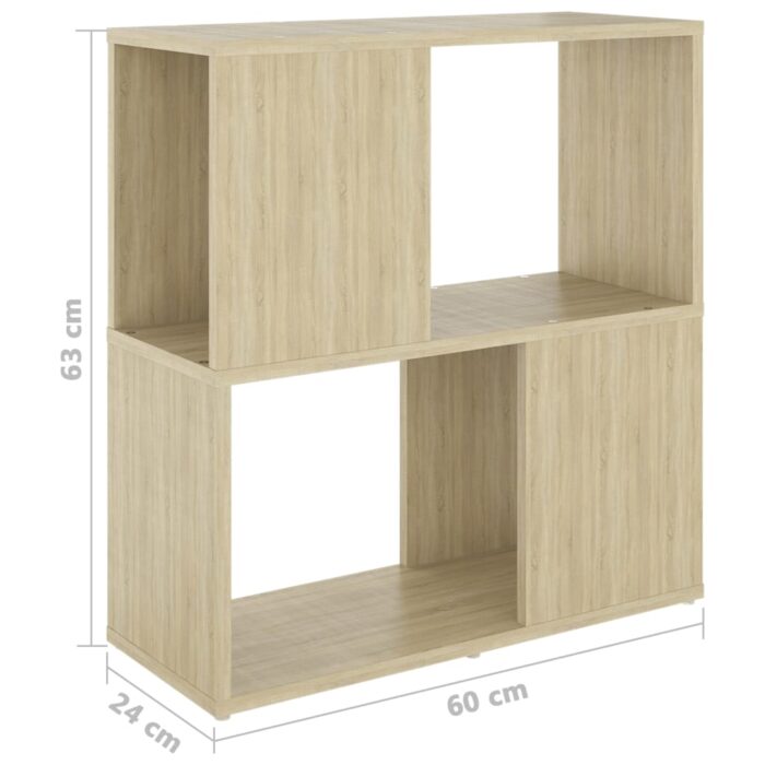 Bibliothèque Chêne sonoma 60x24x63 cm bois d'ingénierie – Image 5