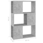 Bibliothèque/Séparateur de pièce Gris 60x24x94 cm – Image 5