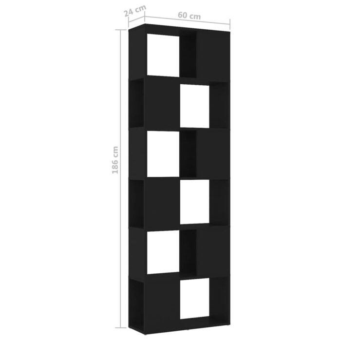 Bibliothèque/Séparateur de pièce Noir 60x24x186 cm – Image 5