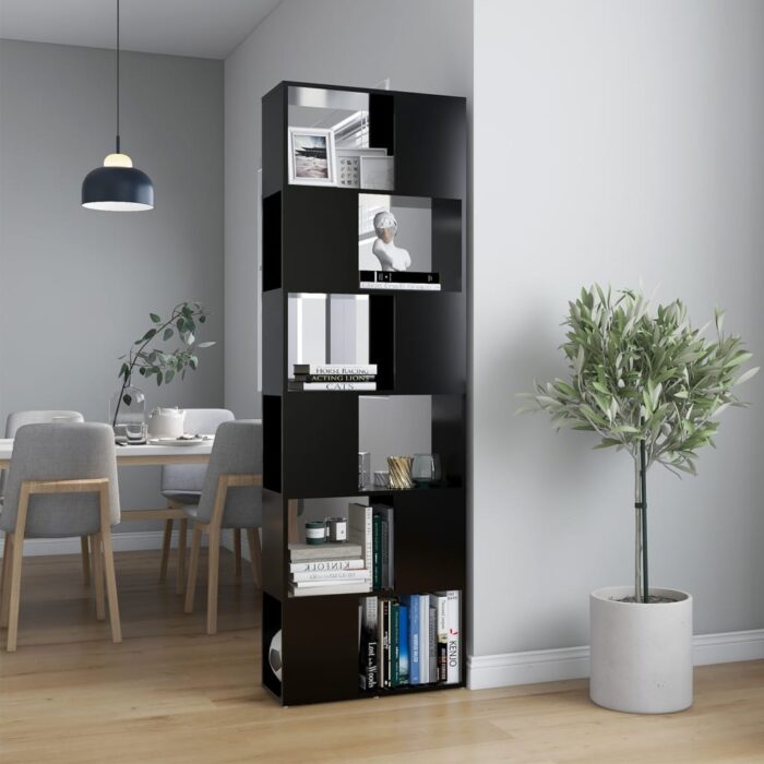 Bibliothèque/Séparateur de pièce Noir 60x24x186 cm – Image 1