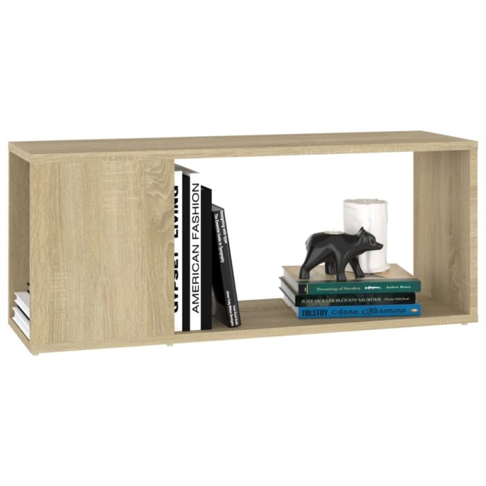Meuble TV Chêne sonoma 80x24x32 cm Bois d'ingénierie – Image 2
