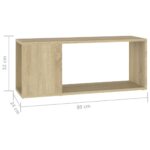 Meuble TV Chêne sonoma 80x24x32 cm Bois d'ingénierie – Image 5