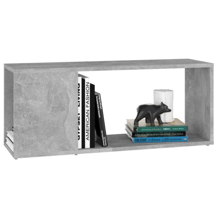 Meuble TV Gris béton 80x24x32 cm Bois d'ingénierie – Image 2