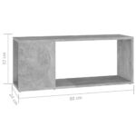 Meuble TV Gris béton 80x24x32 cm Bois d'ingénierie – Image 5