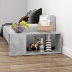 Meuble TV Gris béton 80x24x32 cm Bois d'ingénierie