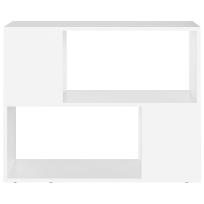 Meuble TV Blanc 80x24x63 cm Bois d'ingénierie – Image 3