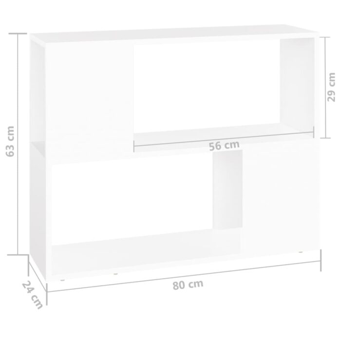 Meuble TV Blanc 80x24x63 cm Bois d'ingénierie – Image 5