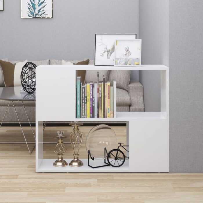 Meuble TV Blanc 80x24x63 cm Bois d'ingénierie – Image 1