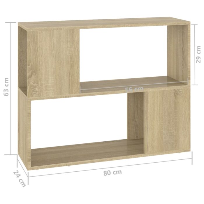 Meuble TV Chêne sonoma 80x24x63 cm Bois d'ingénierie – Image 5