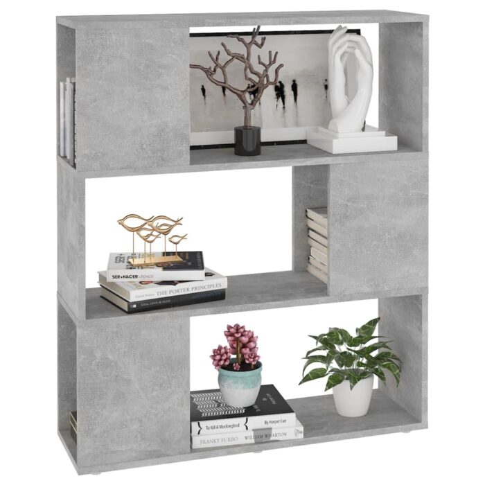 Bibliothèque/Séparateur de pièce Gris béton 80x24x94 cm – Image 2