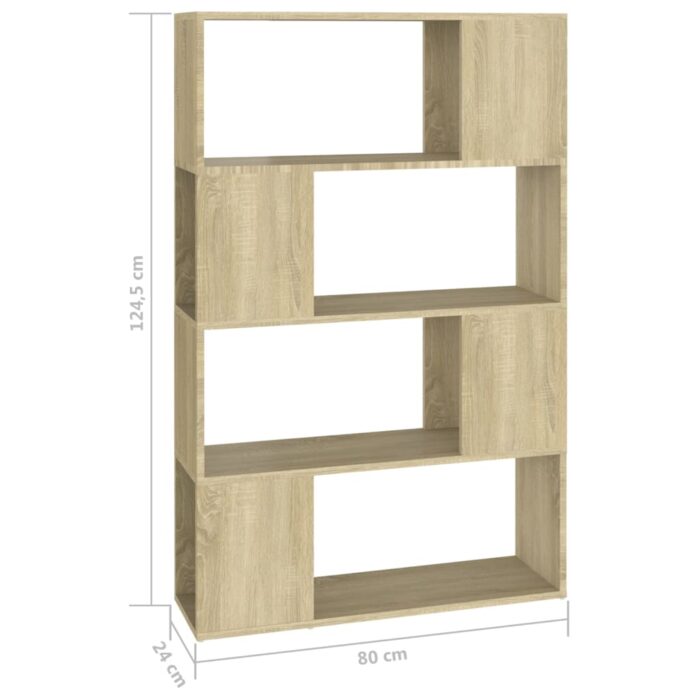Bibliothèque/Séparateur de pièce Chêne Sonoma 80x24x124,5 cm – Image 5