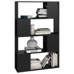 Bibliothèque/Séparateur de pièce Noir brillant 80x24x124,5 cm – Image 2