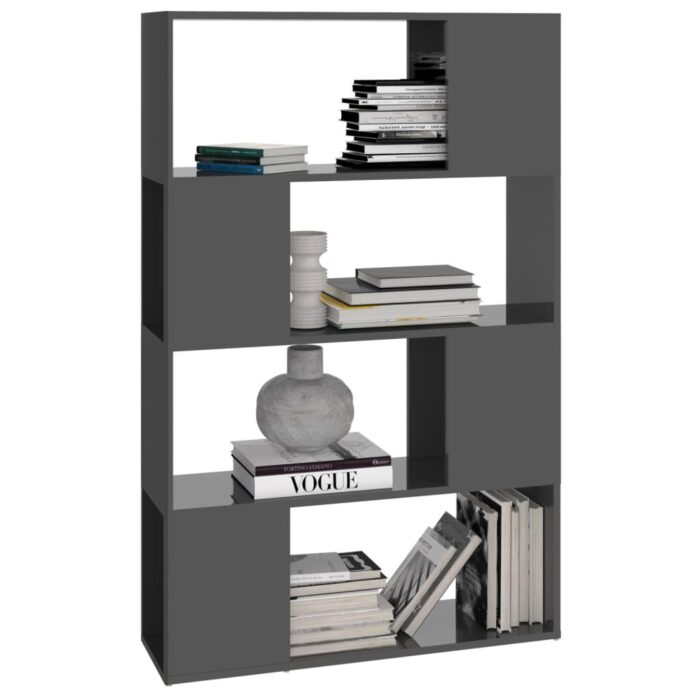 Bibliothèque/Séparateur de pièce Gris brillant 80x24x124,5 cm – Image 2