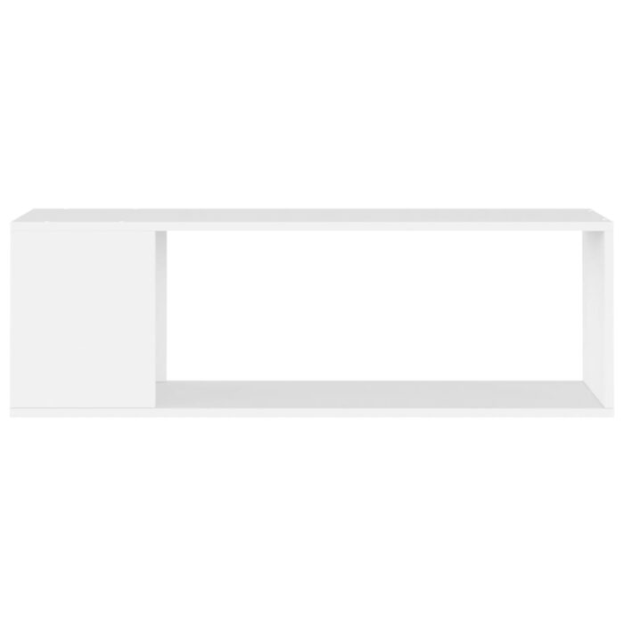 Meuble TV Blanc 100x24x32 cm Bois d'ingénierie – Image 2