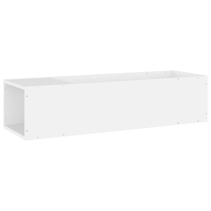 Meuble TV Blanc 100x24x32 cm Bois d'ingénierie – Image 4