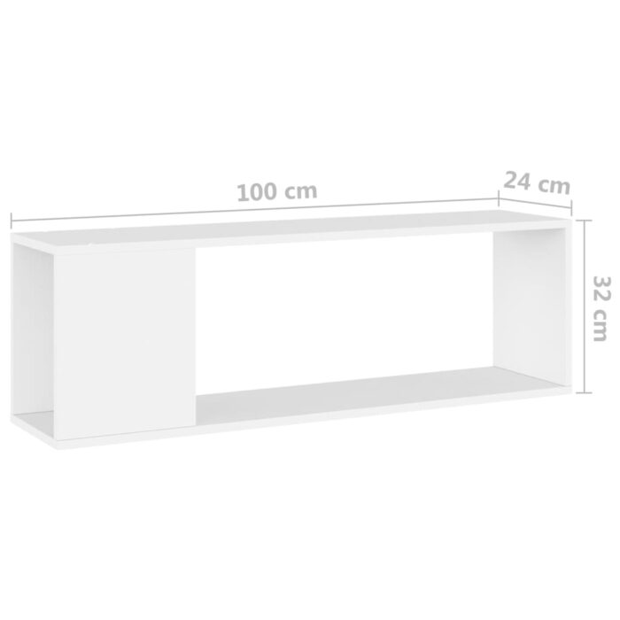 Meuble TV Blanc 100x24x32 cm Bois d'ingénierie – Image 5
